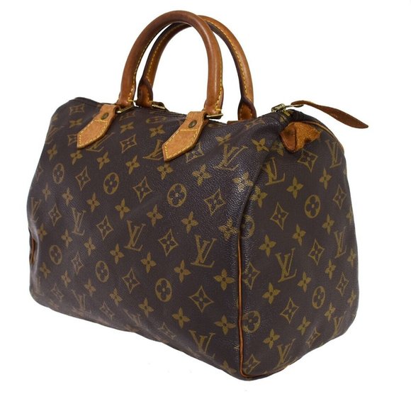 LOUIS VUITTON Speedy 30 Travel Hand Bag Monogram Leather Brown - Picture 1 of 16